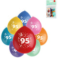 Folat ballonnen party pop cijfer 95 kleurmix 23 cm 8 stuks | 24 stuks
