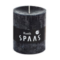Spaas (r) stompkaars rustiek zwart 7 x 8 cm | 16 stuks