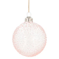 Ngk kerstbal luxury glas spikkel roze 10 cm | 12 stuks