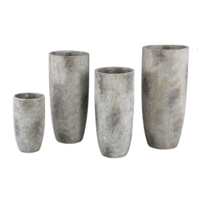 Ptmd bloempot linc s grijs 30 cm | 6 stuks