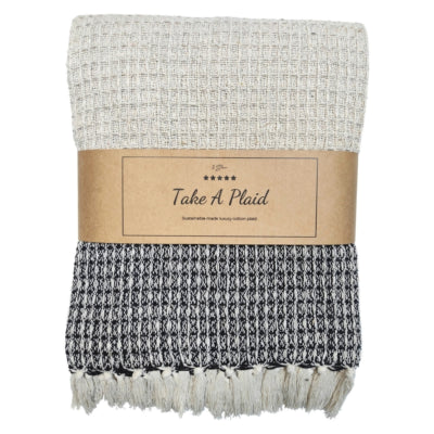 Take a plaid 12 gerecycled katoen zwart 130 x 180 cm | 12 stuks