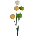Decoratie bollen op steel vilt groen 33 cm set van 5 | 18 stuks