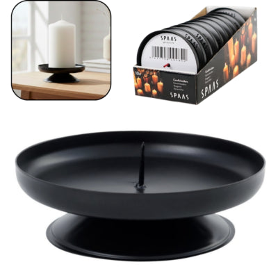 Spaas (r) kaarsenhouder metaal zwart 9 cm | 40 stuks