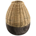 Vaas paulownia hout zwart naturel 38 cm | 4 stuks