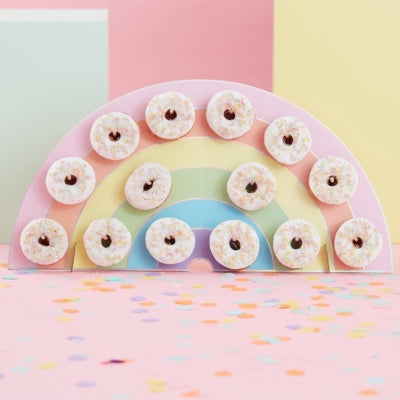 Ginger ray snackplateau donut wall regenboog 64,5 cm | 10 stuks
