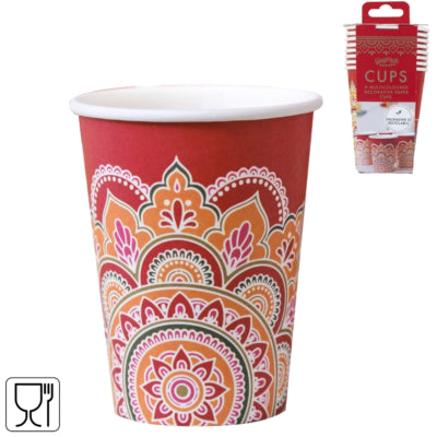 Ginger ray drinkbekers wegwerp happy diwali 8 stuks | 20 stuks