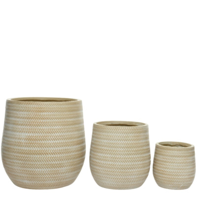 (r) decoris bloempot alex outdoor zandkleurig 44 cm set van 3 | 2 stuks