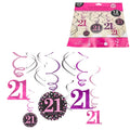 Amscan spiraal hanger happy birthday 21 jaar 61 cm set van 12 | 48 stuks