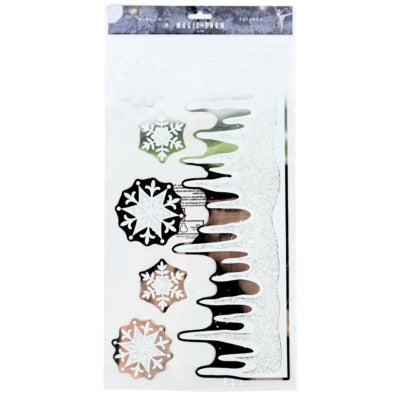 Raamsticker sneeuwvlok 44,5 cm | 48 stuks