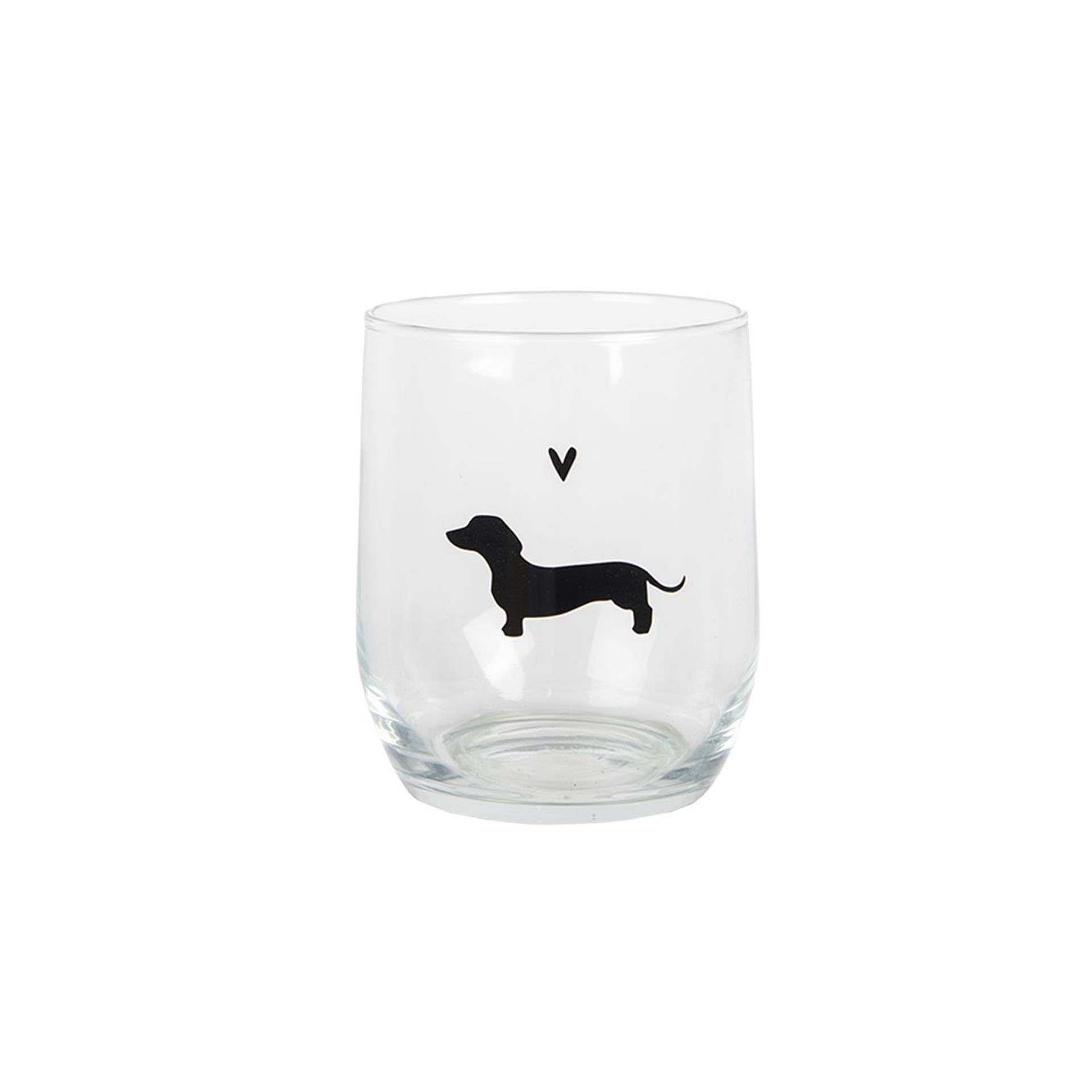 Clayre eef drinkglas teckel 300ml ø 8x9 cm glas