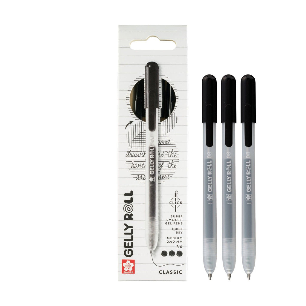 Sakura gelly roll retractable classic set 3(zwart)