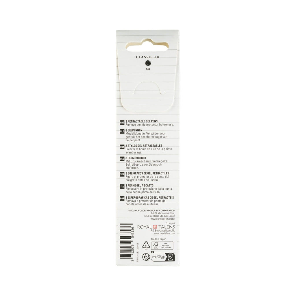 Sakura gelly roll retractable classic set 3(zwart)