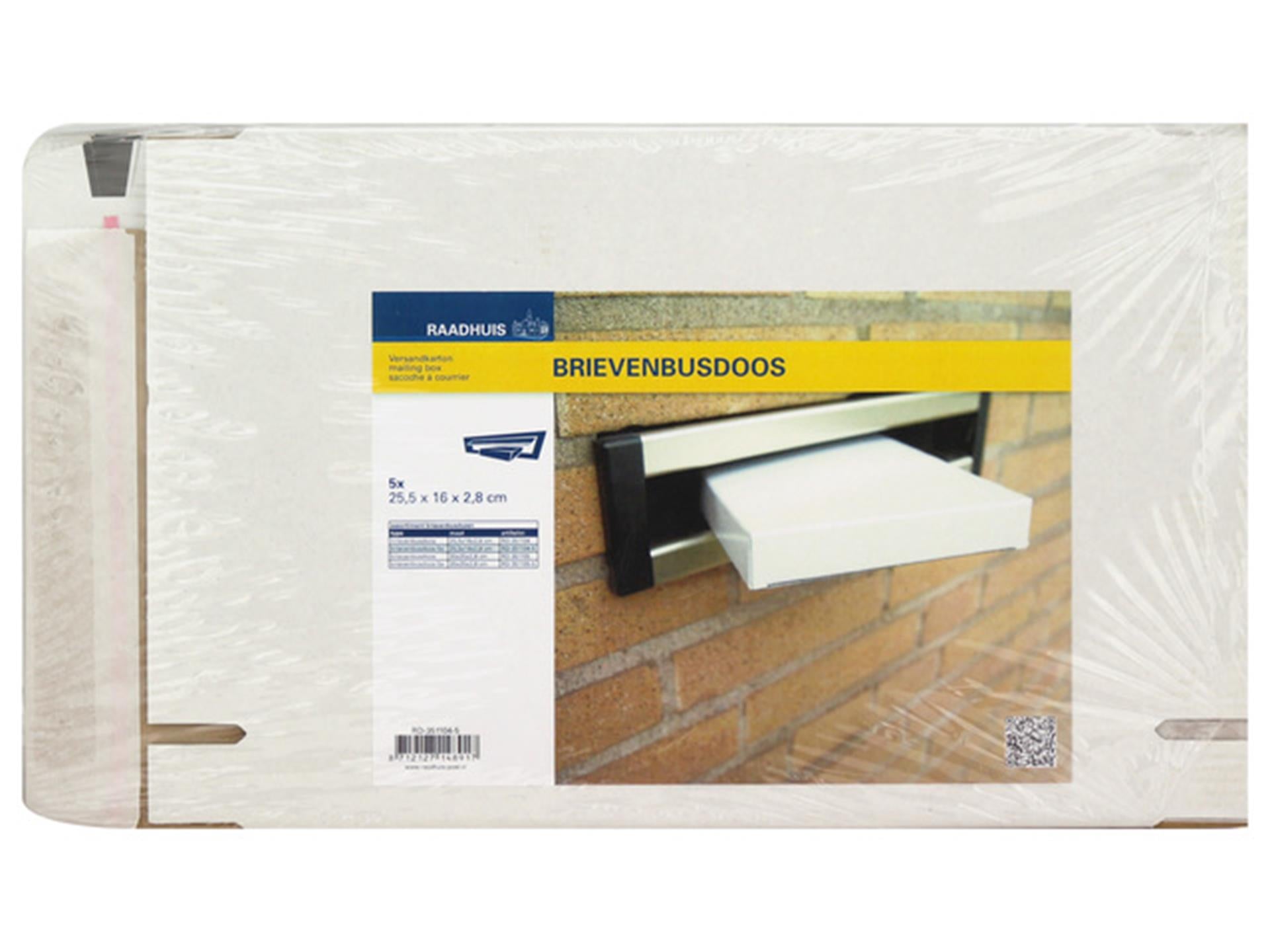 Kangaro raadhuis brievenbusdoos - 165x255x28mm - wit - 5 stuks - rd-351104-5