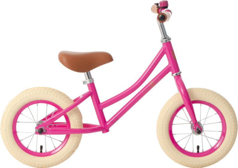 Rebel Kidz 12,5", Fuchsia. Mit verstellbarer Länge und Sattel.