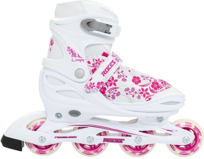 Roces Compy 8.0 Inline Skates Softboot Mädchen weiß/rosa Größe 26-29