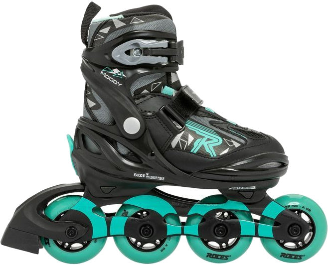 Inlineskates Moody Tif 82A Black/Aqua Größe 30-35