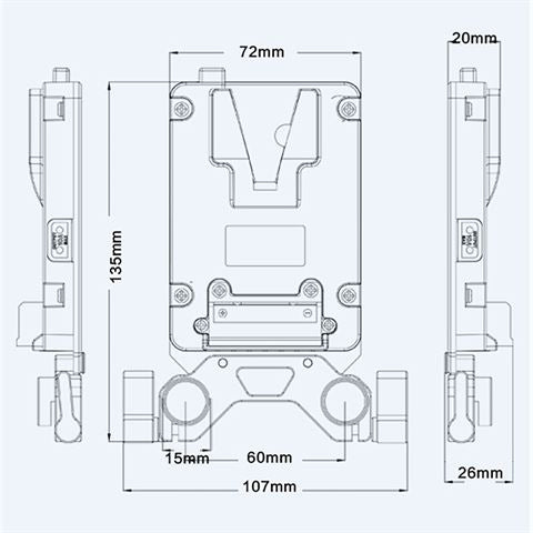 Rolux Mini V-Mount Batterieplatte RL-AC13S