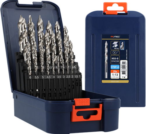 Rotec spiraalborenset | 104 - step-x | din 338 | 25-dlg | ø1-13 abs - 900.0071