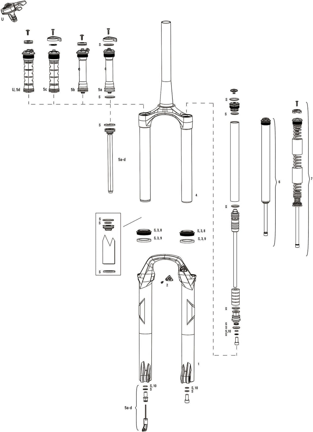 Rockshox federgabel recon silver rl susp.fork rs recon sil.rl 1 1 8 black