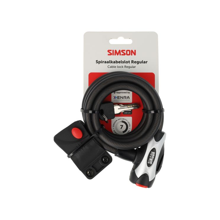 Simson spiraalkabelslot regular size xl - 10mm x 150cm