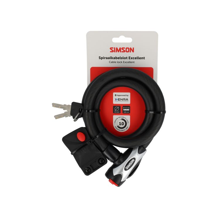 Simson spiraalkabelslot excellent size l 15mm x 100cm