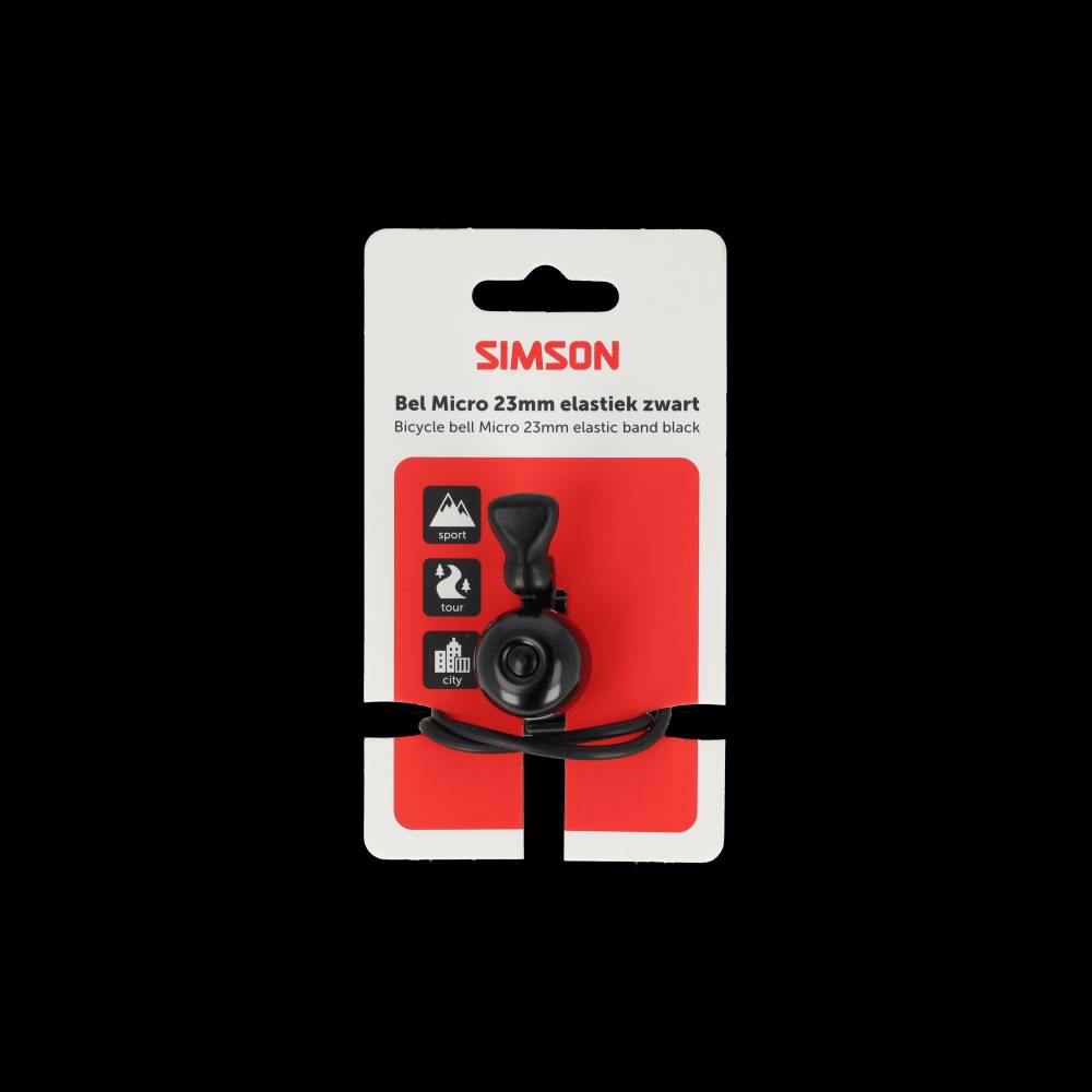 Rema tip top nederland b.v. simson fietsbel micro 23mm rubber elastiek bevestiging zwart