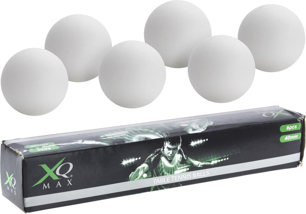 Xq max tafeltennisballen 40mm 6 stuks wit