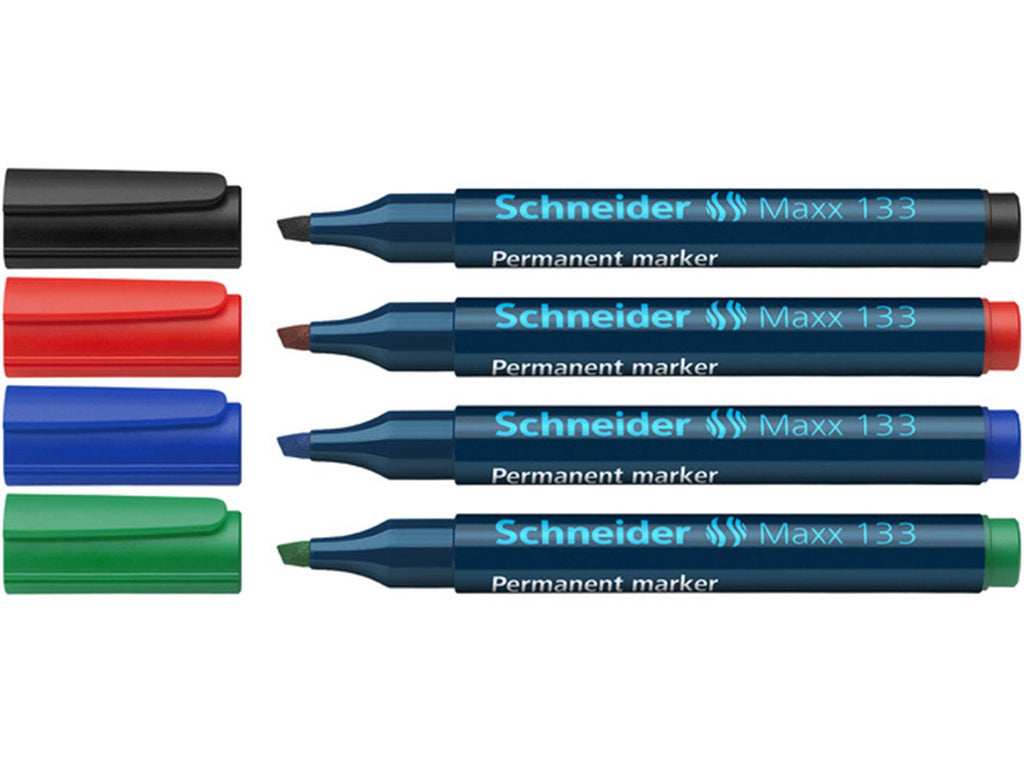 Schneider permanentmarker beitel 4 stuks