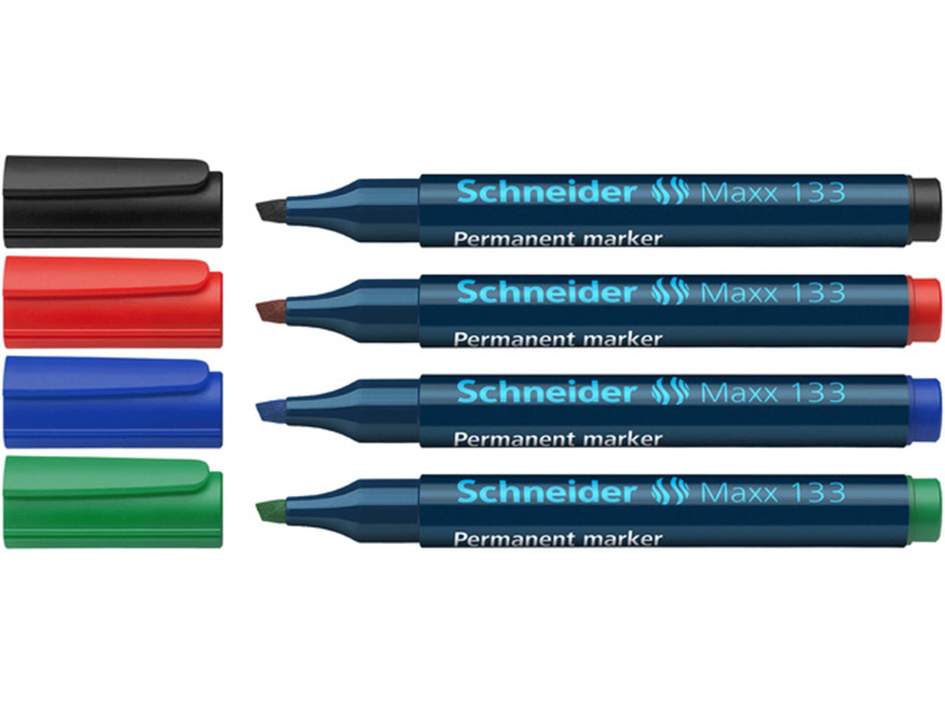 Schneider permanentmarker beitel 4 stuks