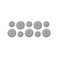 We r makers • winter frost paper fabric buttons x10
