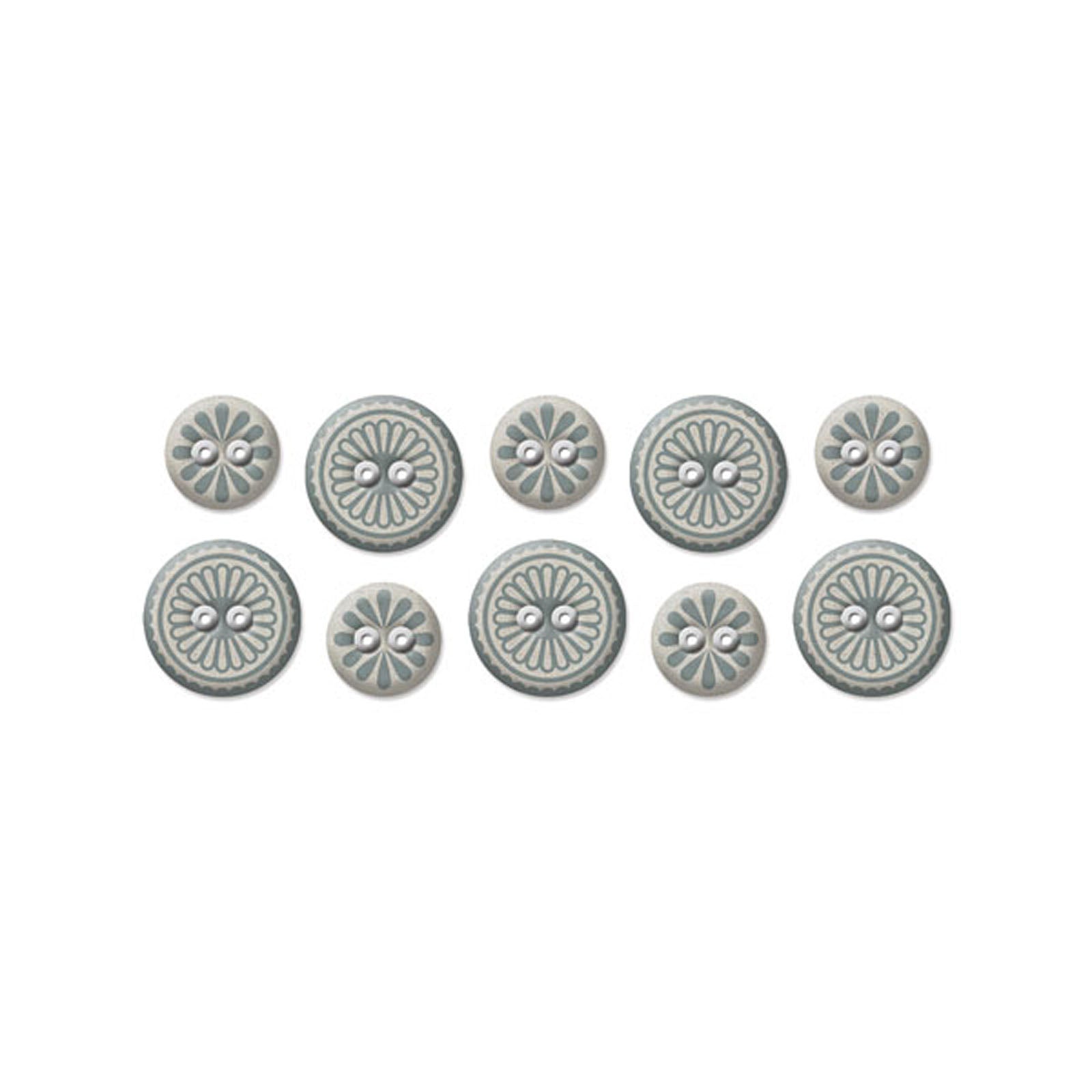 We r makers • winter frost paper fabric buttons x10