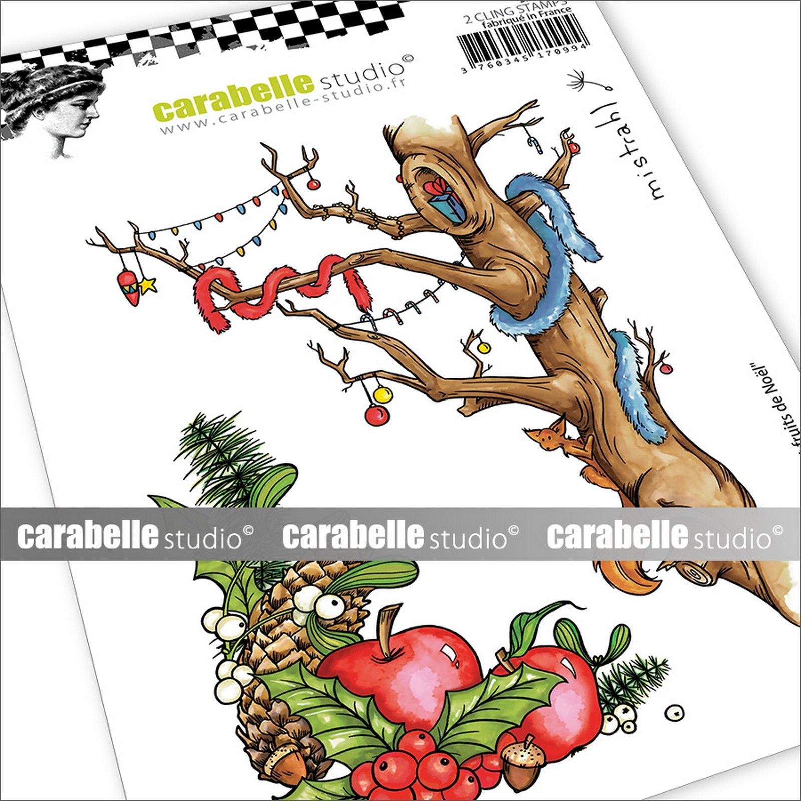 Carabelle studio • cling stempel arbre et fruits de noël by mistrahl