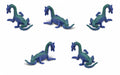 Safari Zeedraken speelfiguren 2 cm BPA-vrij blauw 192-delig