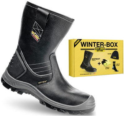 Safety jogger winterbox | bestboot veiligheidslaars + sokken + handschoenen + muts | zwart | maat 43 - si9700430