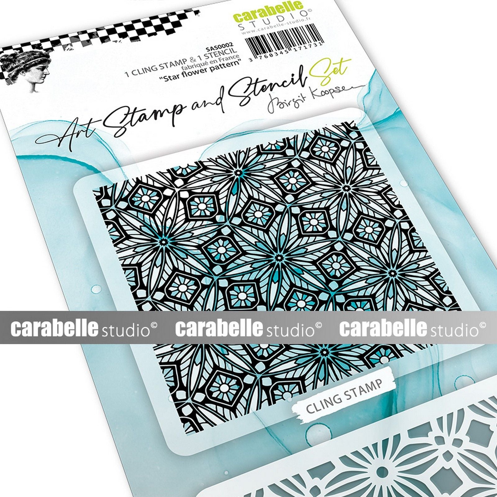 Carabelle studio • art stamp stencil set star flower pattern
