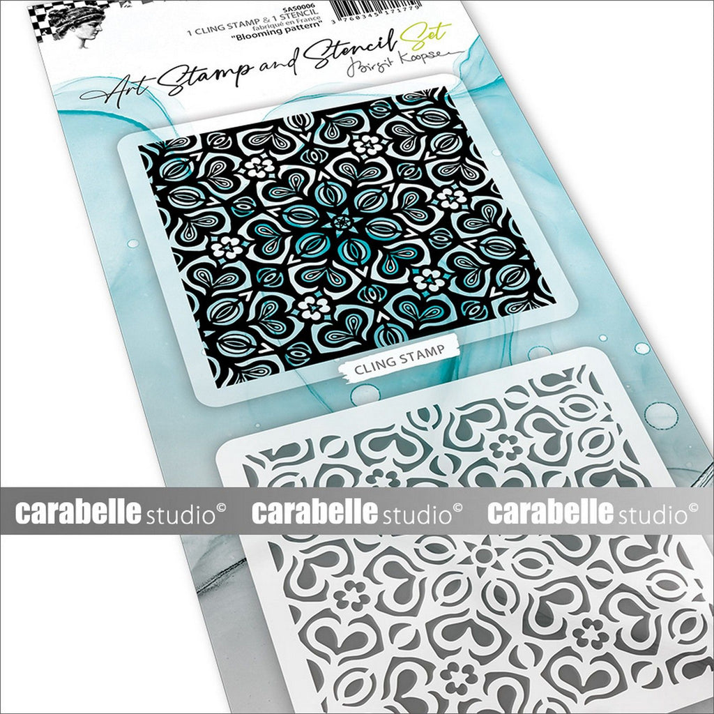 Carabelle studio • art stamp stencil set blooming pattern