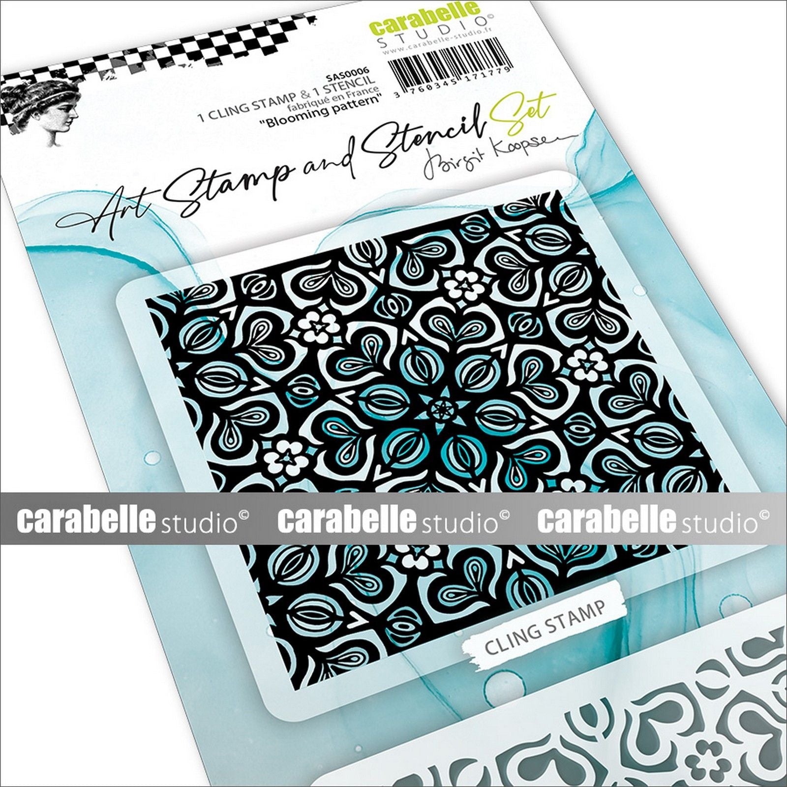 Carabelle studio • art stamp stencil set blooming pattern