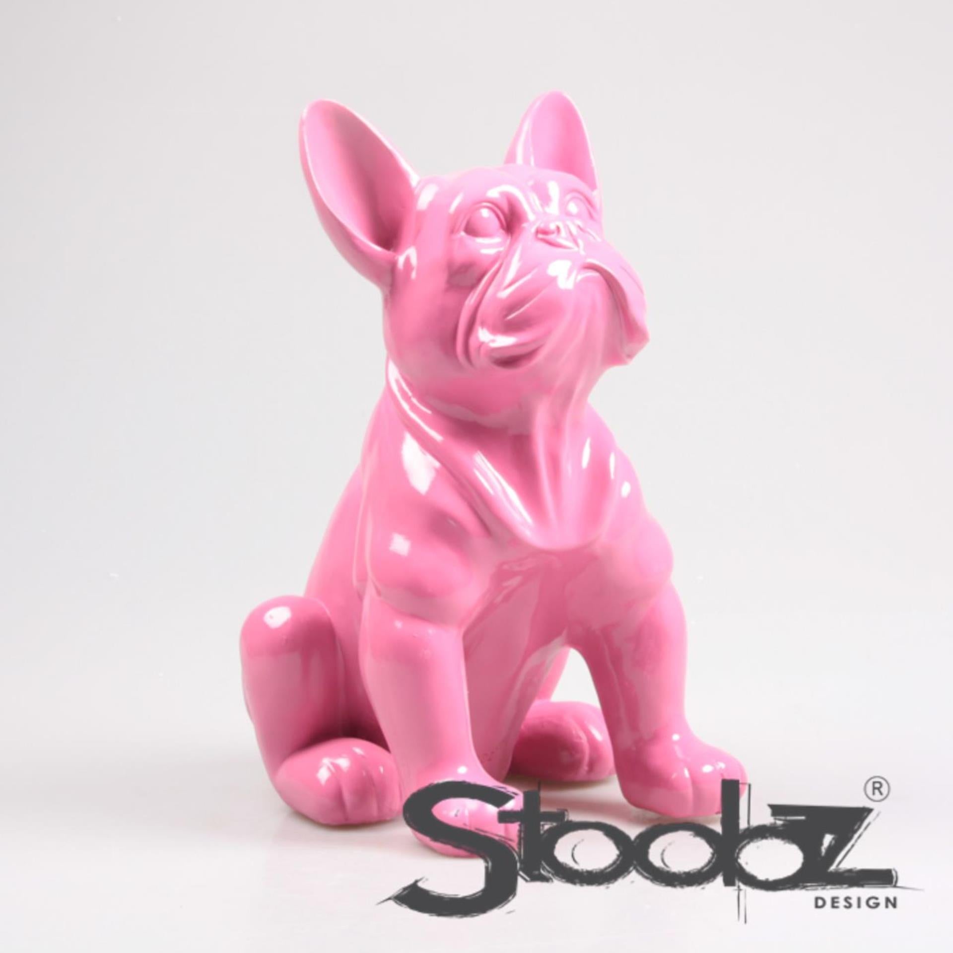 Stoobz design franse bulldog fuchsia 27x20x37cm