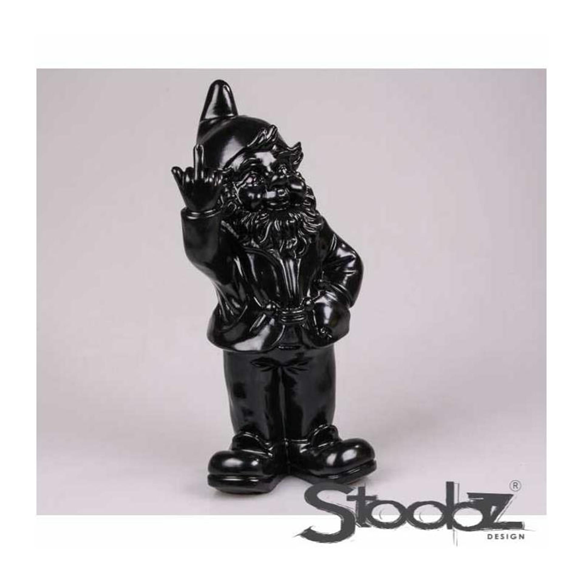 Stoobz design stoobz polystone beeld kabouter f*ck you zwart 20cm