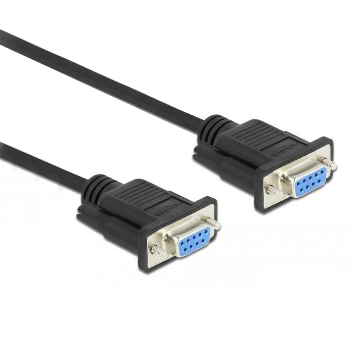 Delock seriële kabel rs-232 sub-d9 stekker naar stekker 10 m nulmodem