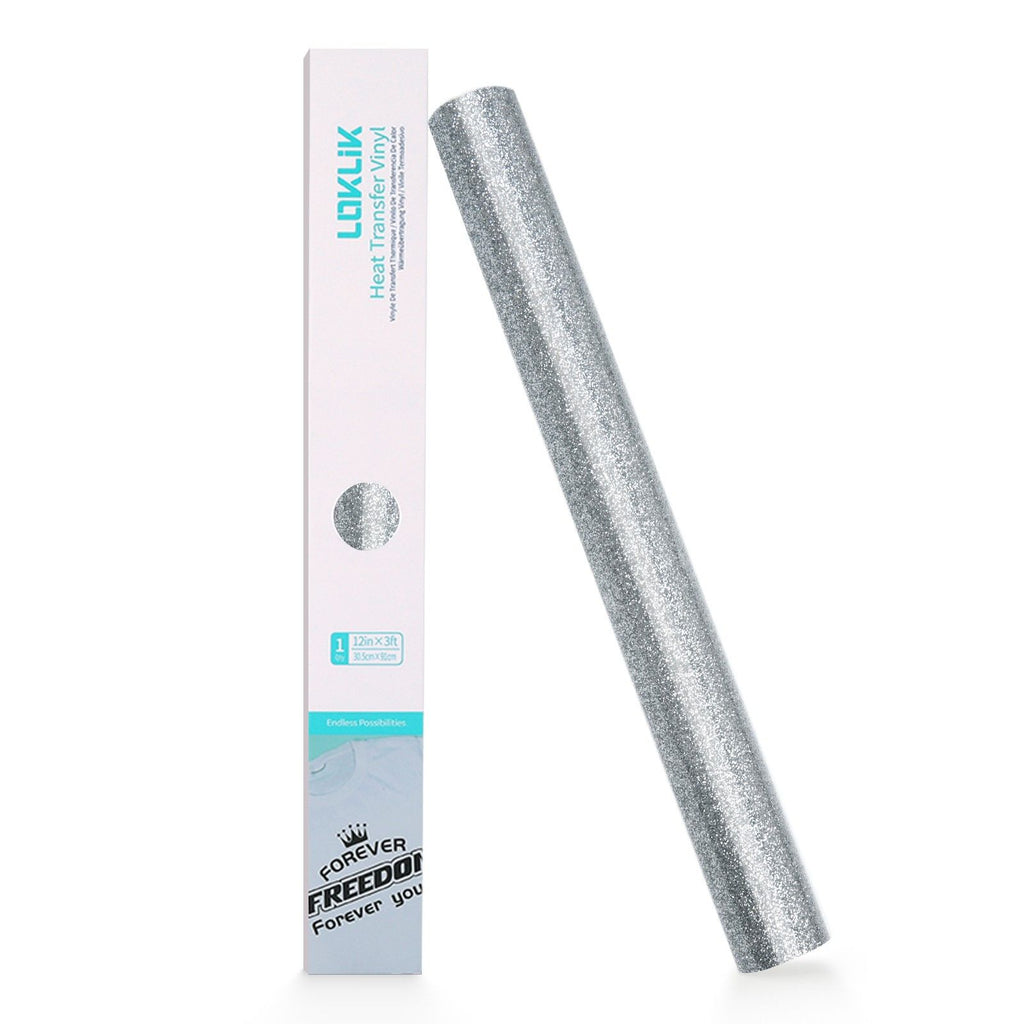 Loklik • flexfolie glitter zilver 30,5x90cm