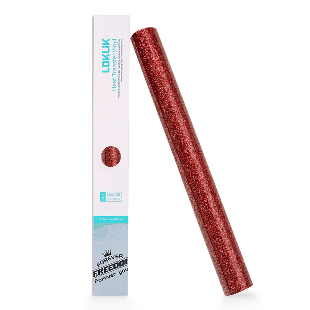Loklik • flexfolie glitter rood 30,5x90cm