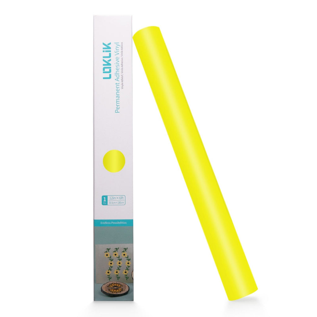 Loklik • permanent zelfklevend vinyl mat lemon yellow 30,5x180cm