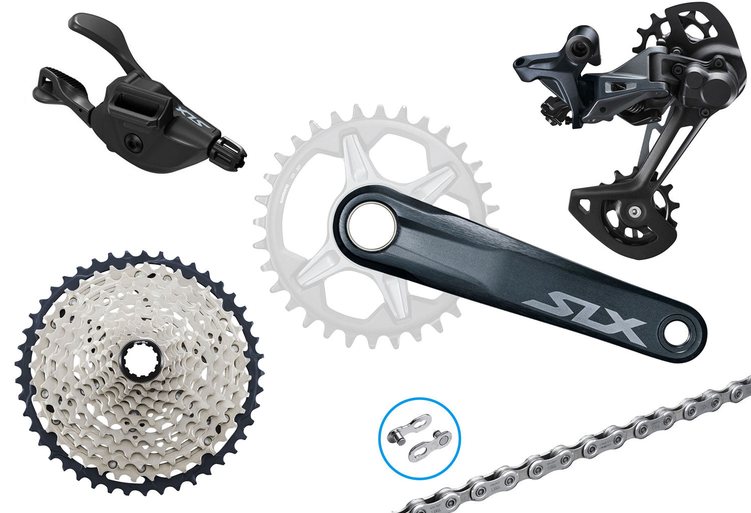 Shimano slx m7100 1x12-speed group | 175mm | 10-45 | i-spec ev