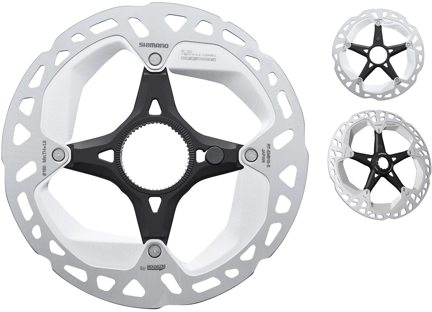 Shimano rt-em810 center lock brake rotor for steps w external teeth