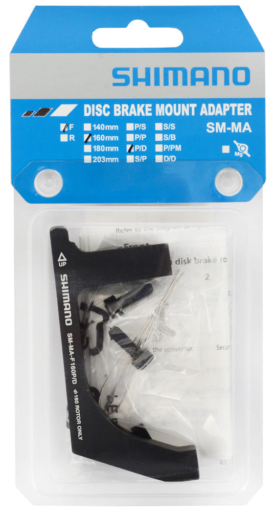 Shimano sm-ma-f160p d post-mount to flat-mount adapter for front 160mm rotor