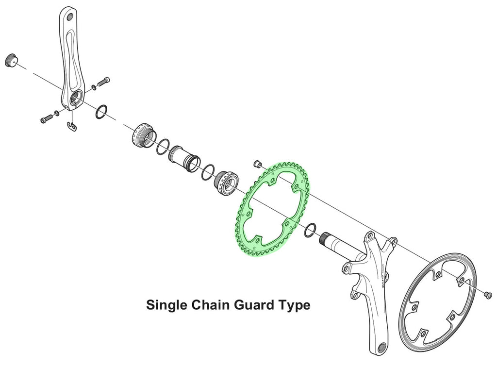 Shimano kettingblad alfine fc-s501 chain ring shim. alfine fc-s501 45t.5-arm,130mm