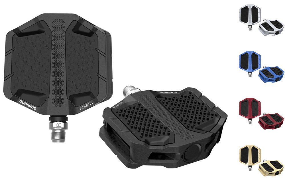 Shimano pd-ef205 platform pedalen, rood