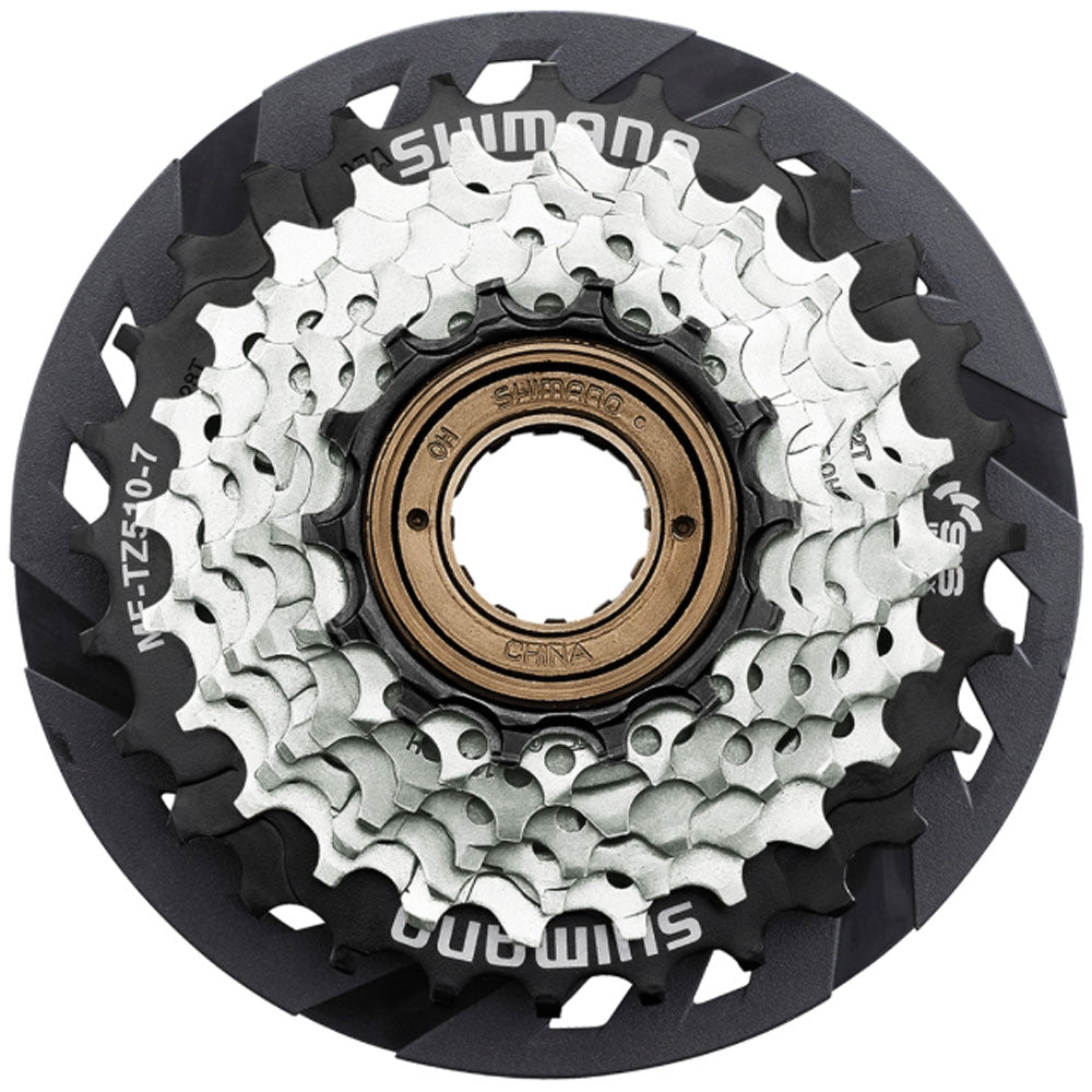 Shimano freewheel 7 speed mf-tz510 14-28t - met spaakbeschermingsschijf