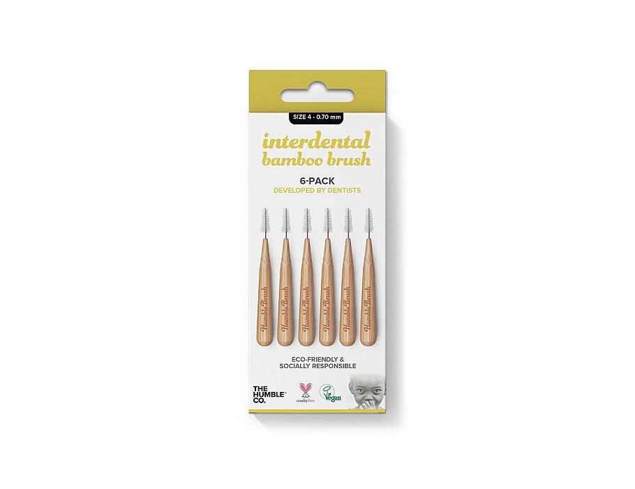 The humble co. interdental borsteltje 6 st - geel - 0.70 mm